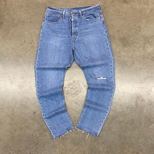 Levi's‎ 501 blue denim jeans with distressed knee